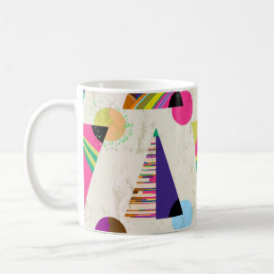 Taza De Café fondo de patrón triangular sin fisuras, hipster re