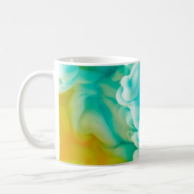 Taza De Café Fondo de salpicadura de pintura abstracta amarillo (Izquierda)