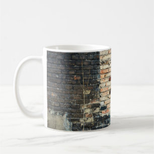 Taza De Café Fondo de textura de pared de ladrillo mixto. Efect