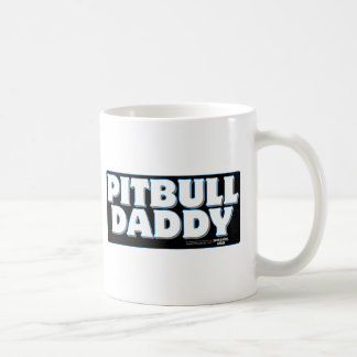 Taza De Café Fondo del negro del PAPÁ de PITBULL