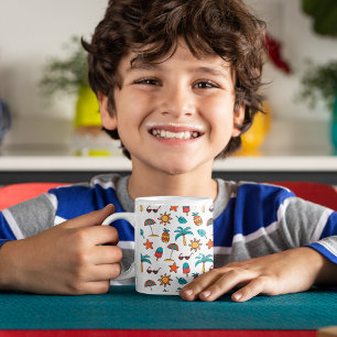 Taza De Café Fondo del patrón sin soldadura de verano
