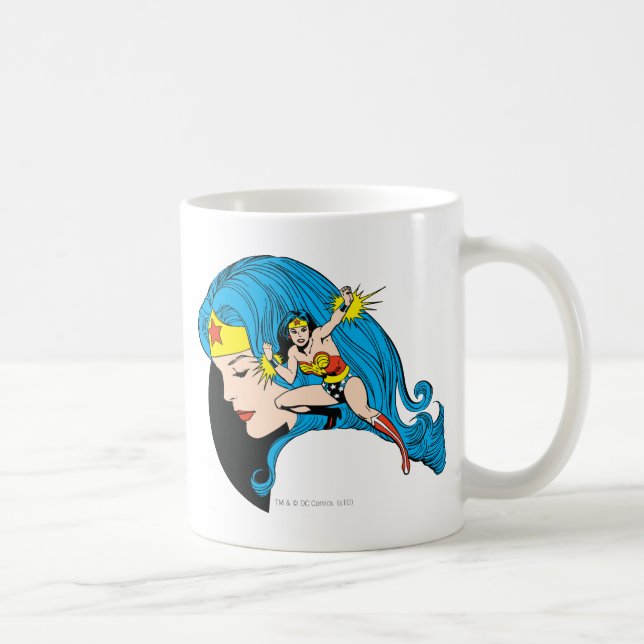 Taza De Café Fondo del perfil de la mujer maravilla (Derecha)