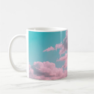 Taza De Café Fondo estético con un hermoso cielo turquesa 
