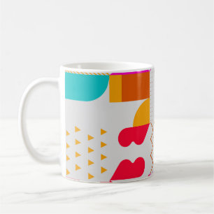 Taza De Café Fondo geométrico moderno de los años 80-90