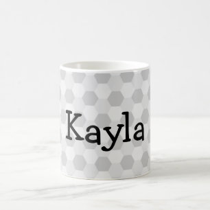Taza De Café Fondo gris conocido personalizado del hexágono