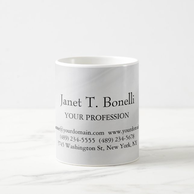 Taza De Café Fondo gris elegante simple profesional simple (Centro)