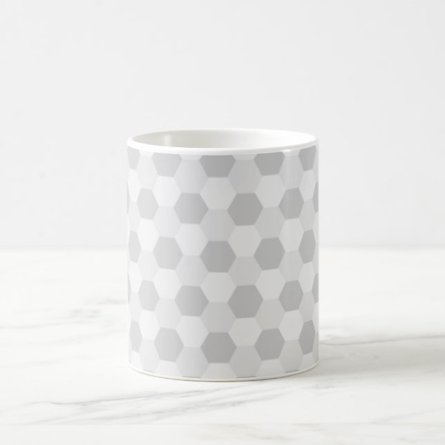 Taza De Café Fondo hexágono gris personalizado (Centro)