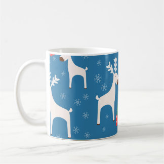 Taza De Café Fondo invernal con ciervos (patrón ininterrumpido)