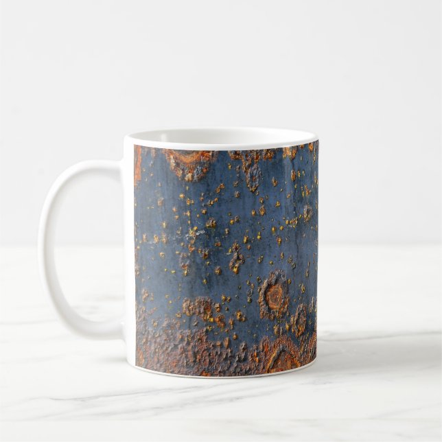 Taza De Café Fondo metalizado oxidado texturizado. (Izquierda)