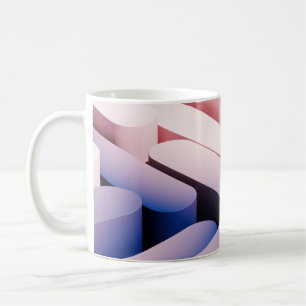 Taza De Café Fondo mínimo de simulación abstracta. Azul y rosa