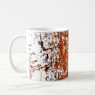 Taza De Café Fondo moreno oscuro. Naranja blanco negro o