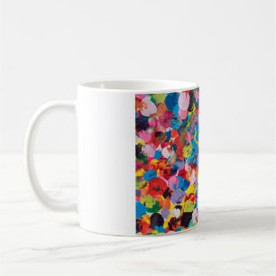Taza De Café fondo multicolor teñido con pincel