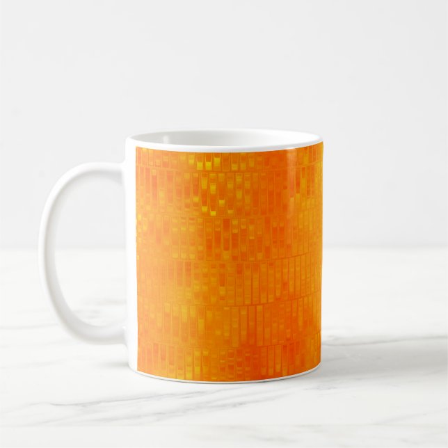 Taza De Café Fondo naranja de mosaico abstracto brillante con g (Izquierda)