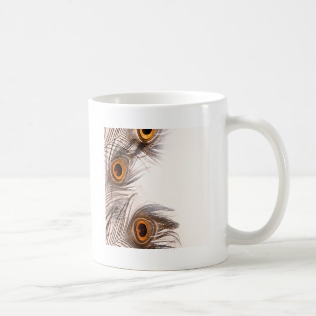 Taza De Café fondo peacock Feathery (Derecha)