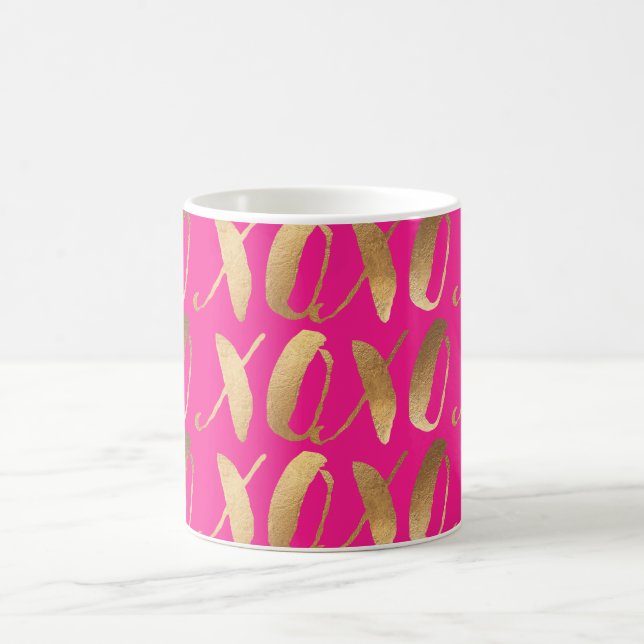 Taza De Café Fondo PixDezines xoxo/Faux Gold/DIY (Centro)