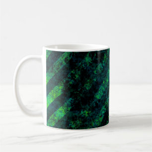 Taza De Café Fondo rayado verde negro azul con borroso, gra