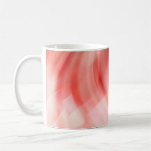 Taza De Café fondo rojo y rosa abstracto con anillos blancos