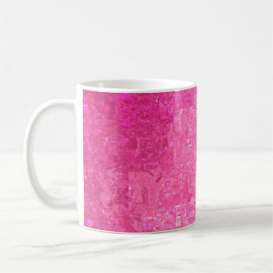 Taza De Café Fondo rosa de mosaico abstracto brillante con bril