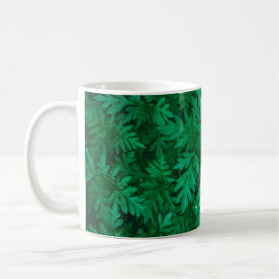 Taza De Café Fondo verde natural de hojas verdes abstractas