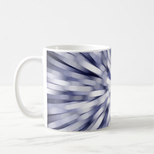 Taza De Café fondo violeta abstracto. estrella de explosión fra (Izquierda)
