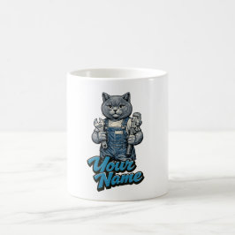 Taza De Café Fontanero gato Scottish Fold lindo personalizado