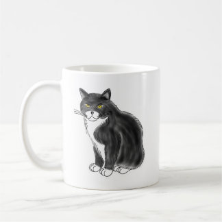 Taza De Café FooFooCat: Gato mullido enorme del smoking
