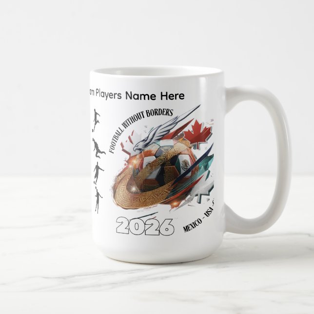 Taza De Café Football 2026 Coffee Mug– Mexico USA Canada Design (Derecha)