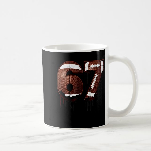 Taza De Café Football 67 Six Seven Funny Gen Alpha Meme Drip  (Derecha)
