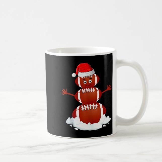 Taza De Café Football Snowman Xmas Holiday Srts Player Funny Ch (Derecha)