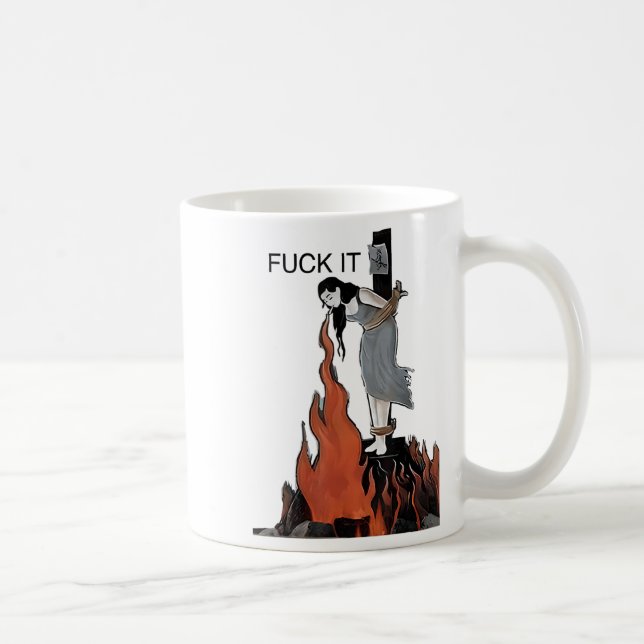 Taza De Café For It Funny - Witch Is Burning In Flames Girl Smo (Derecha)
