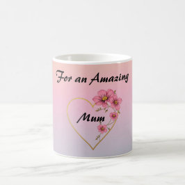 Taza De Café For Mum Pink Floral Gold Heart Mother's day