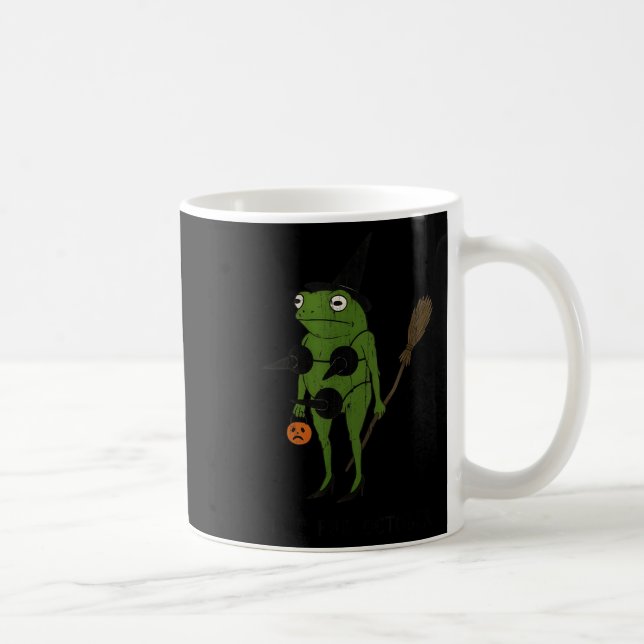 Taza De Café For October, Funny Halloween, Funny Witch Frog  (Derecha)