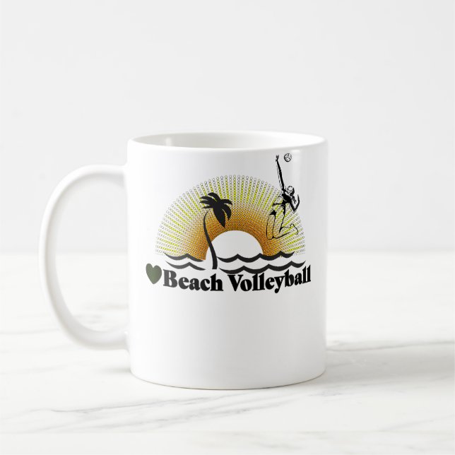 Taza De Café For Volleyball Fans Beach Volleyball Trendy (Izquierda)