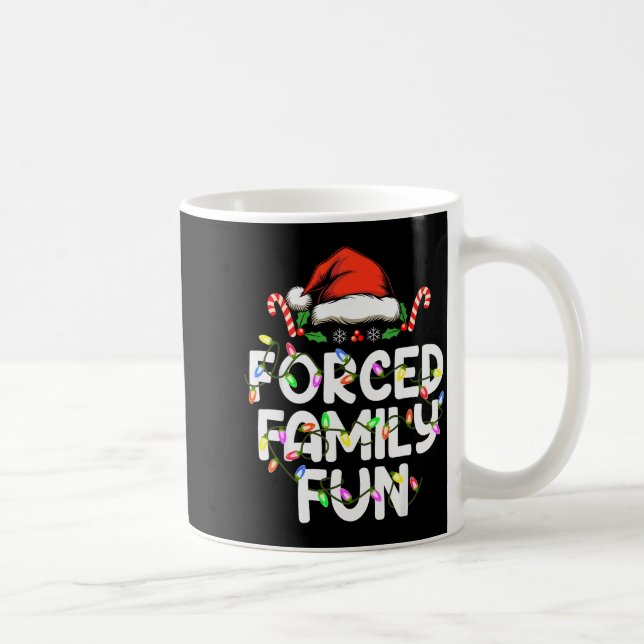 Taza De Café Forced Family Fun Christmas Pajamas Funny  (Derecha)