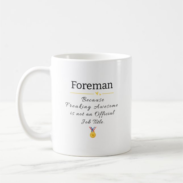 Taza De Café Foremen frenando asombroso título de trabajo (Izquierda)