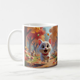 Taza De Café Forest Chase: Running Cat Mug