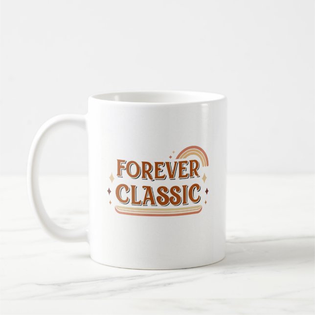 Taza De Café Forever Classic – Minimal Retro Typography iMug (Izquierda)