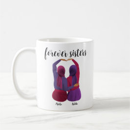 Taza De Café Forever Sisters Personalized Hijabi Gift