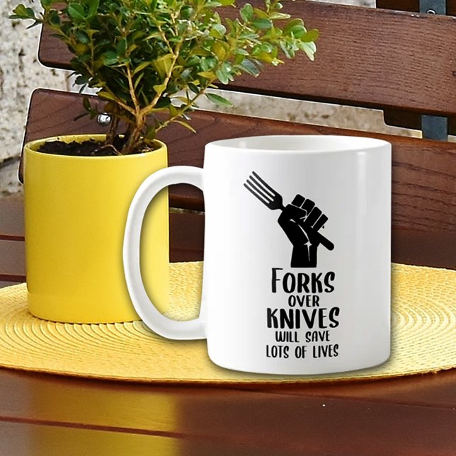 Taza De Café Forjadas sobre cuchillos, activismo vegano (Subido por el creador)