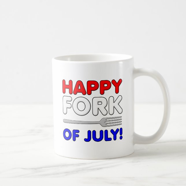 Taza De Café Fork of July Funny Mug (Derecha)