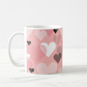 Taza De Café Forma cardíaca patrón moderno sin soldadura en geo