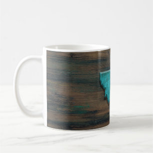 Taza De Café Forma de estado de Montana Verde azulada
