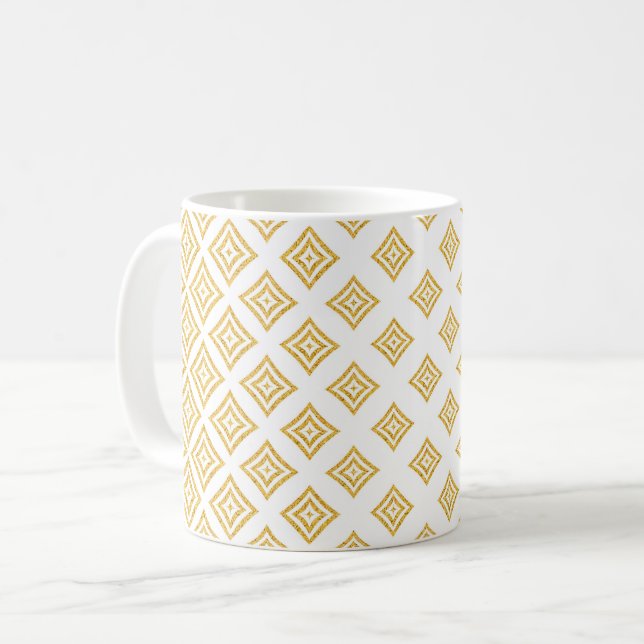 Taza De Café Forma de Rhomboid Purpurina dorado (Anverso izquierdo)