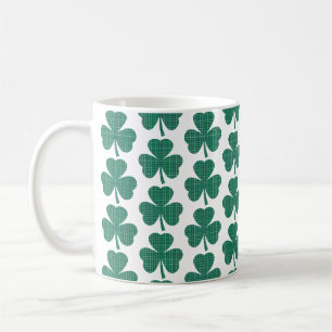 Taza De Café Forma de Trébol de Cuadros Verde Clásico