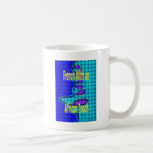 Taza De Café Forma púrpura abstracta tejida africana azul franc