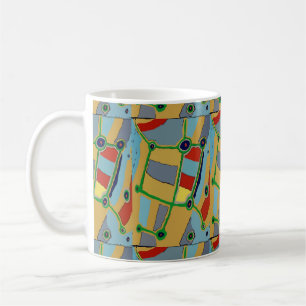 Taza De Café Formas abstractas, Estilo de máscaras, agregar tex