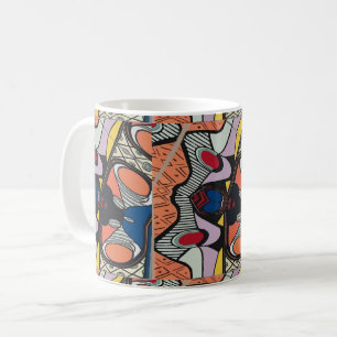 Taza De Café Formas abstractas, Estilo de máscaras, agregar tex