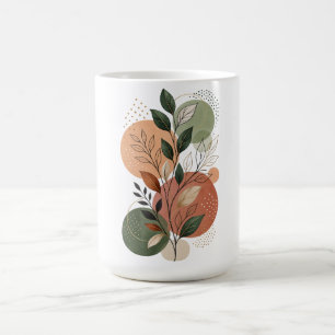 Taza De Café Formas abstractas modernas de terracota y botánico