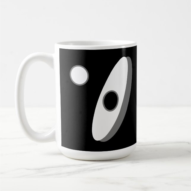 Taza De Café Formas abstractas modernas en negro y blanco (Izquierda)