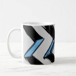 Taza De Café Formas azules brillantes con pincel diagonal